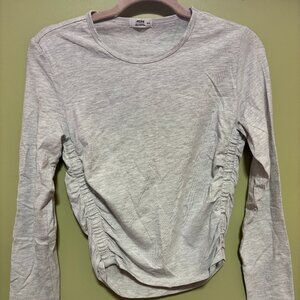 NWOT Ardene Gray Ruched Long Sleeve Top